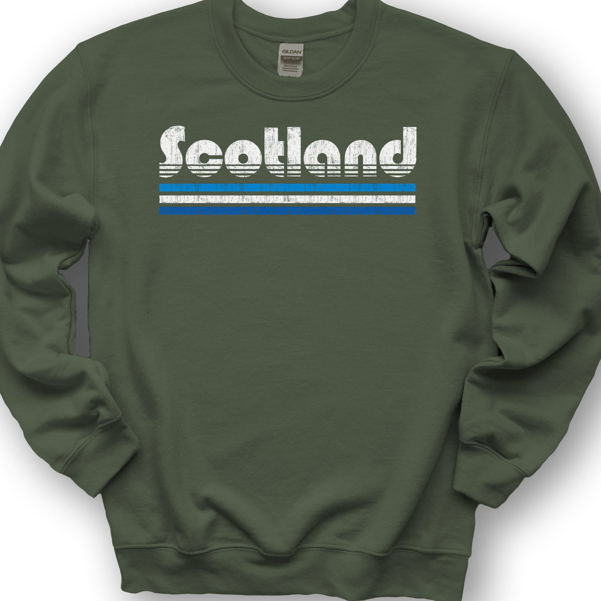 Scotland Retro Stripe Sweatshirt - Military Green