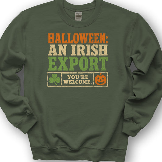 Irish Export Halloween Sweatshirt - Military Green