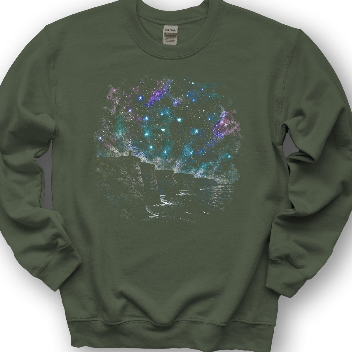 Cliffs of Moher Stars Sweatshirt - Military Green