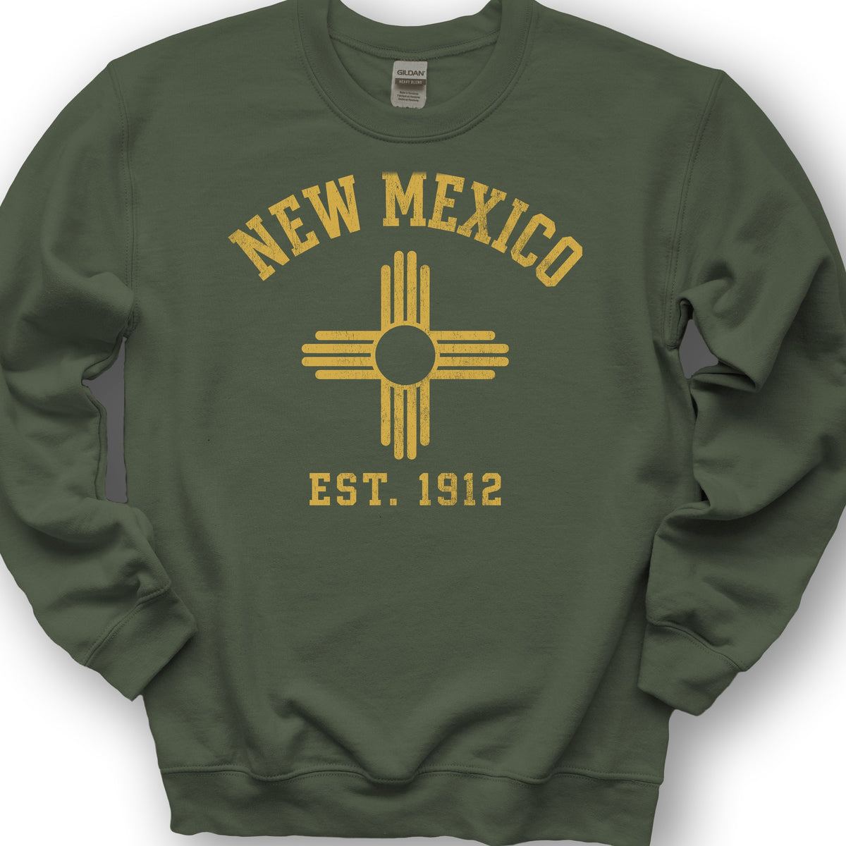 New Mexico Flag Sweatshirt - Military Green