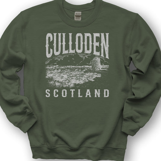 Culloden Scotland Sketch Sweatshirt - Military Green