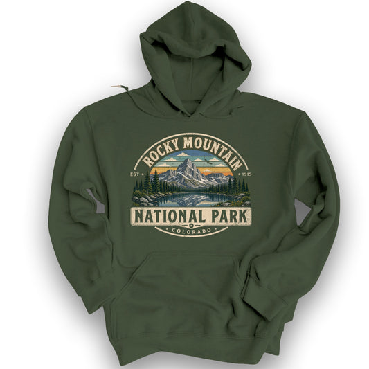 Rocky Mountain Medallion Hoodie - Military Green
