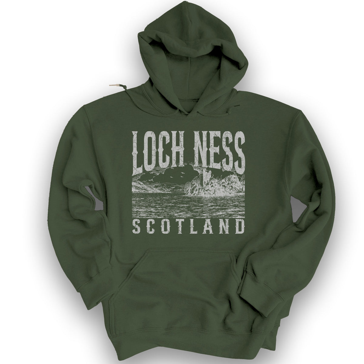 Loch Ness Sketch Hoodie - Military Green