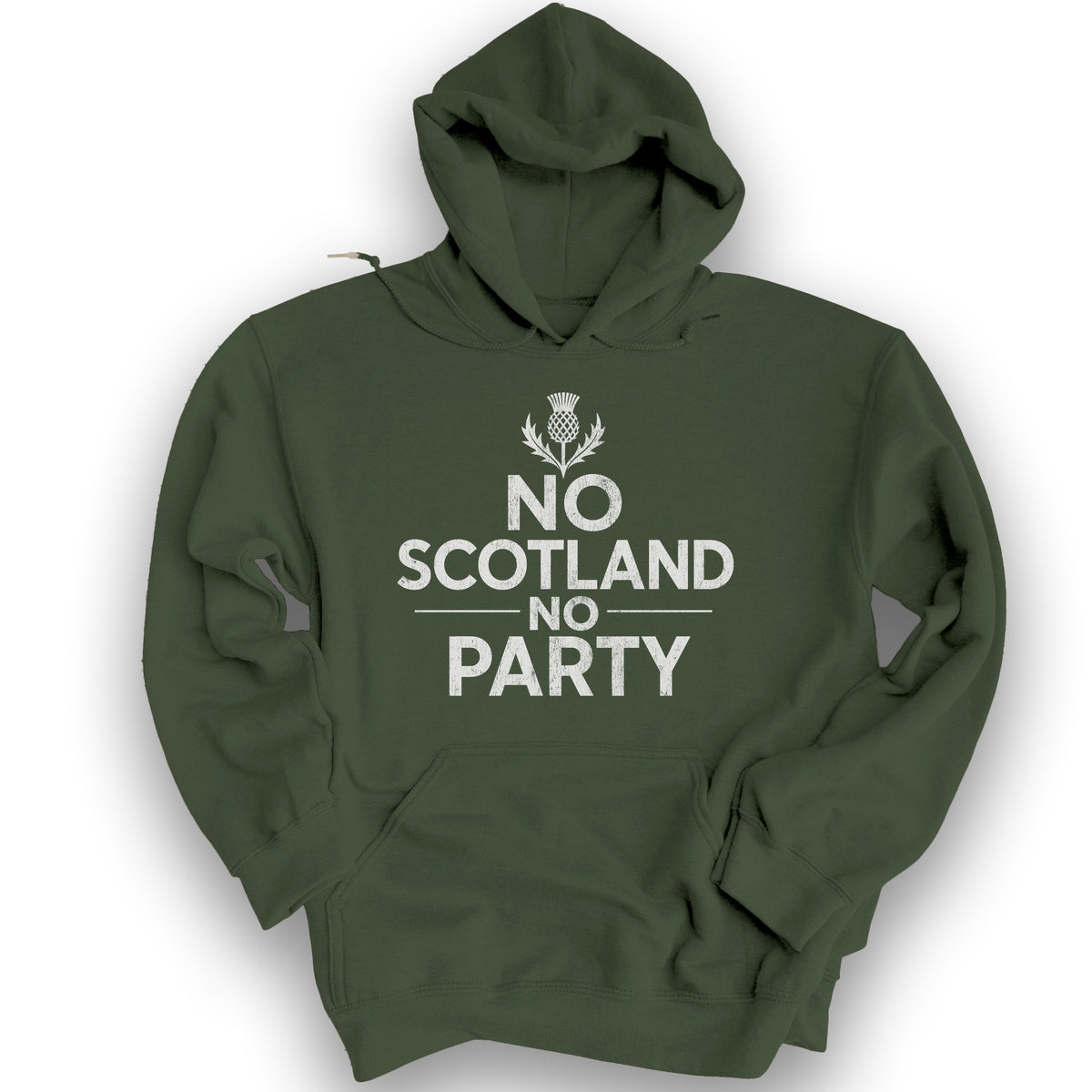 Scotland No Party Bold Hoodie - Military Green