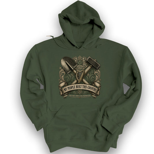 Irish Built Hoodie - Military Green