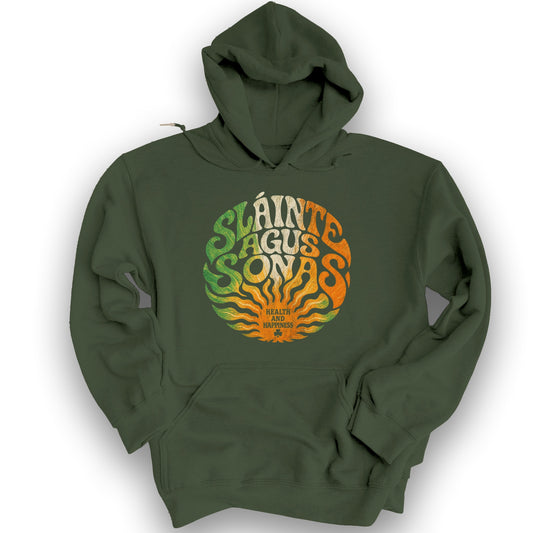 Sláinte Agus Sonas Hoodie - Military Green