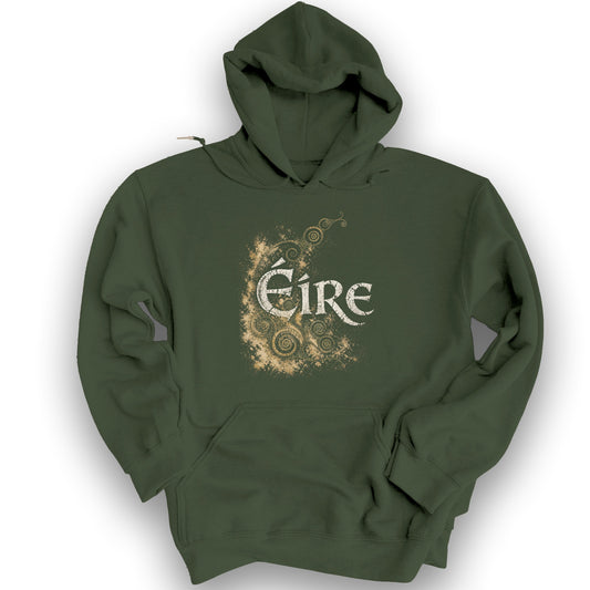 Éire Ancient Spirals Hoodie - Military Green