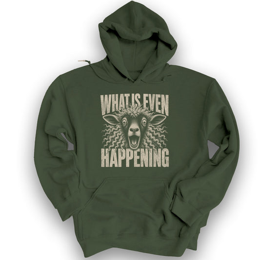 Sheep Happening Hoodie - Military Green
