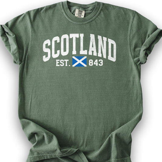 Scotland Varsity Flag T-Shirt - Moss