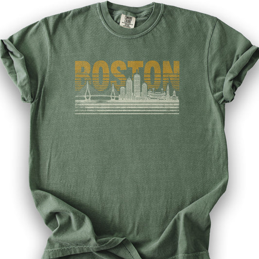 Boston Skyline T-Shirt - Moss
