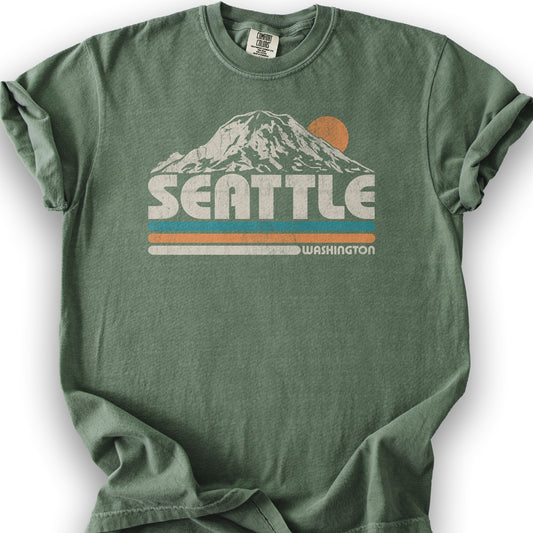 Seattle Retro Stripe T-Shirt - Moss