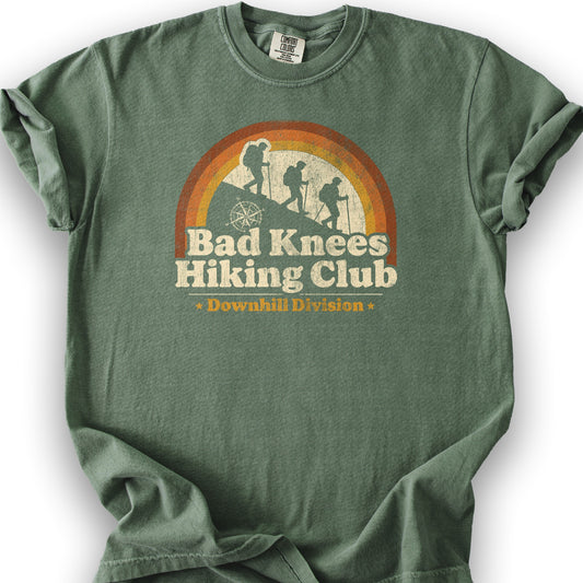 Bad Knees Hiking Club T-Shirt - Moss