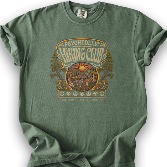 Pyschedelic Hiking Club V2 T-Shirt - Moss
