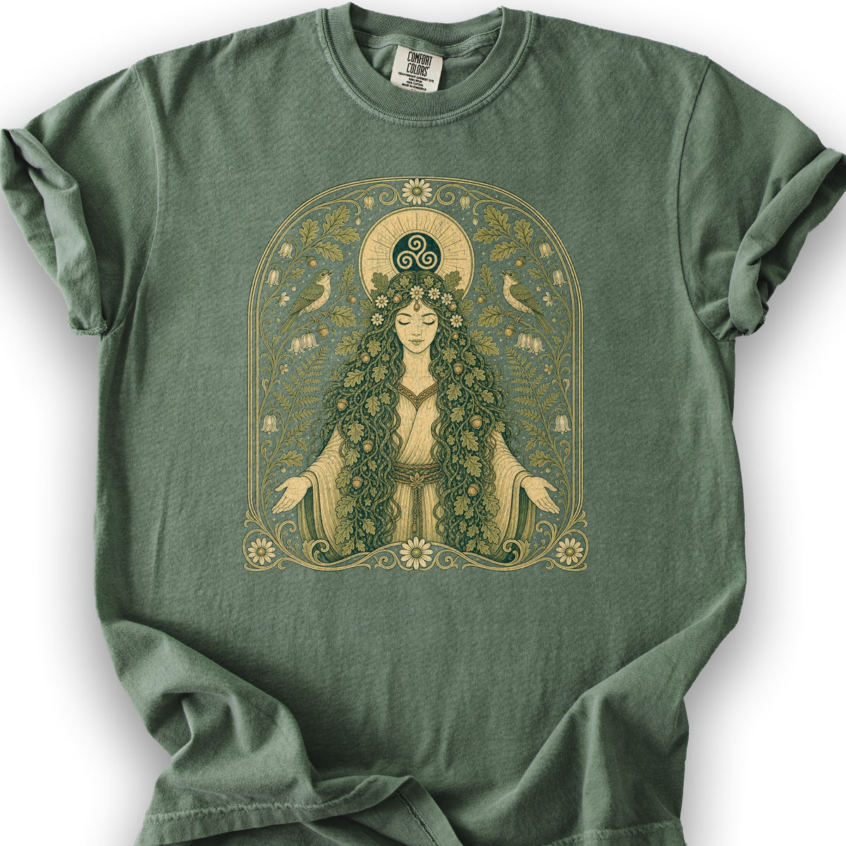 Celtic Goddess T-Shirt - Moss