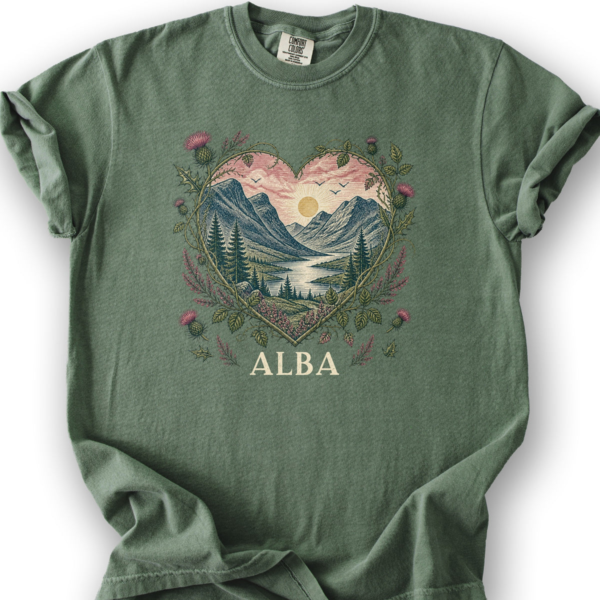 Alba Heart T-Shirt - Moss