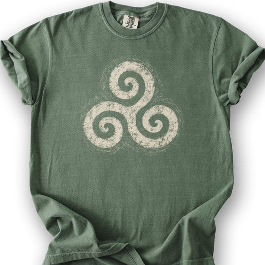 Triskele Charcoal Sketch T-Shirt - Moss