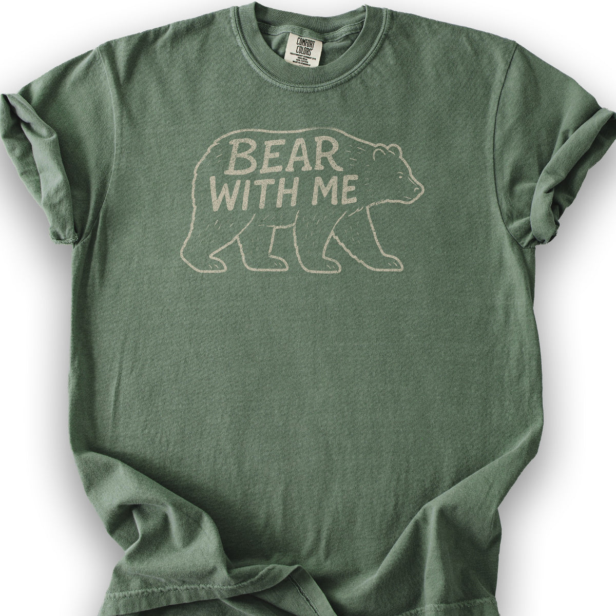 Bargain Bin Overstock! Bear With Me Textured T-Shirt - Moss