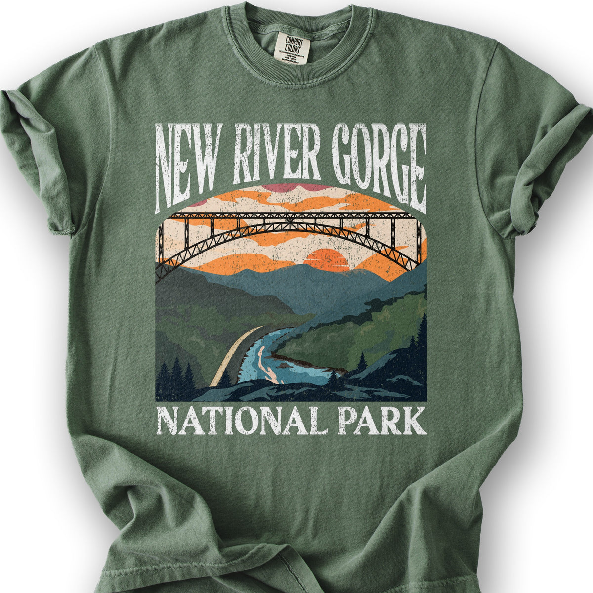 New River Gorge National Park "Big and Bold" T-Shirt - Moss