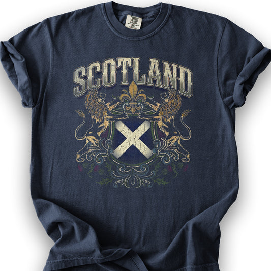 Scotland Rampant Flag T-Shirt - Navy