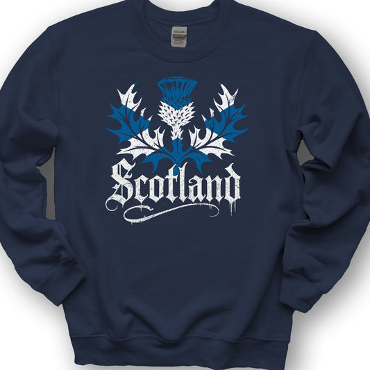 Scotland Gothic Thistle Sweatshirt - Navy