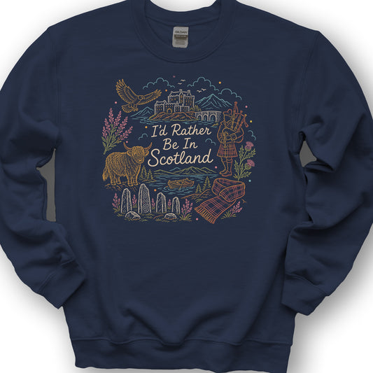 Rather Be In Scotland Sweatshirt - Navy