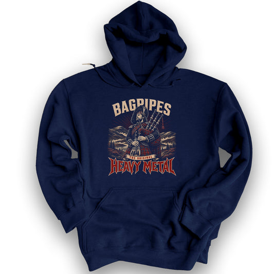 Bagpipes Heavy Metal Hoodie - Navy