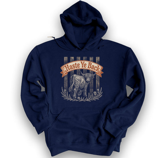 Haste Ye Back Coo Hoodie - Navy