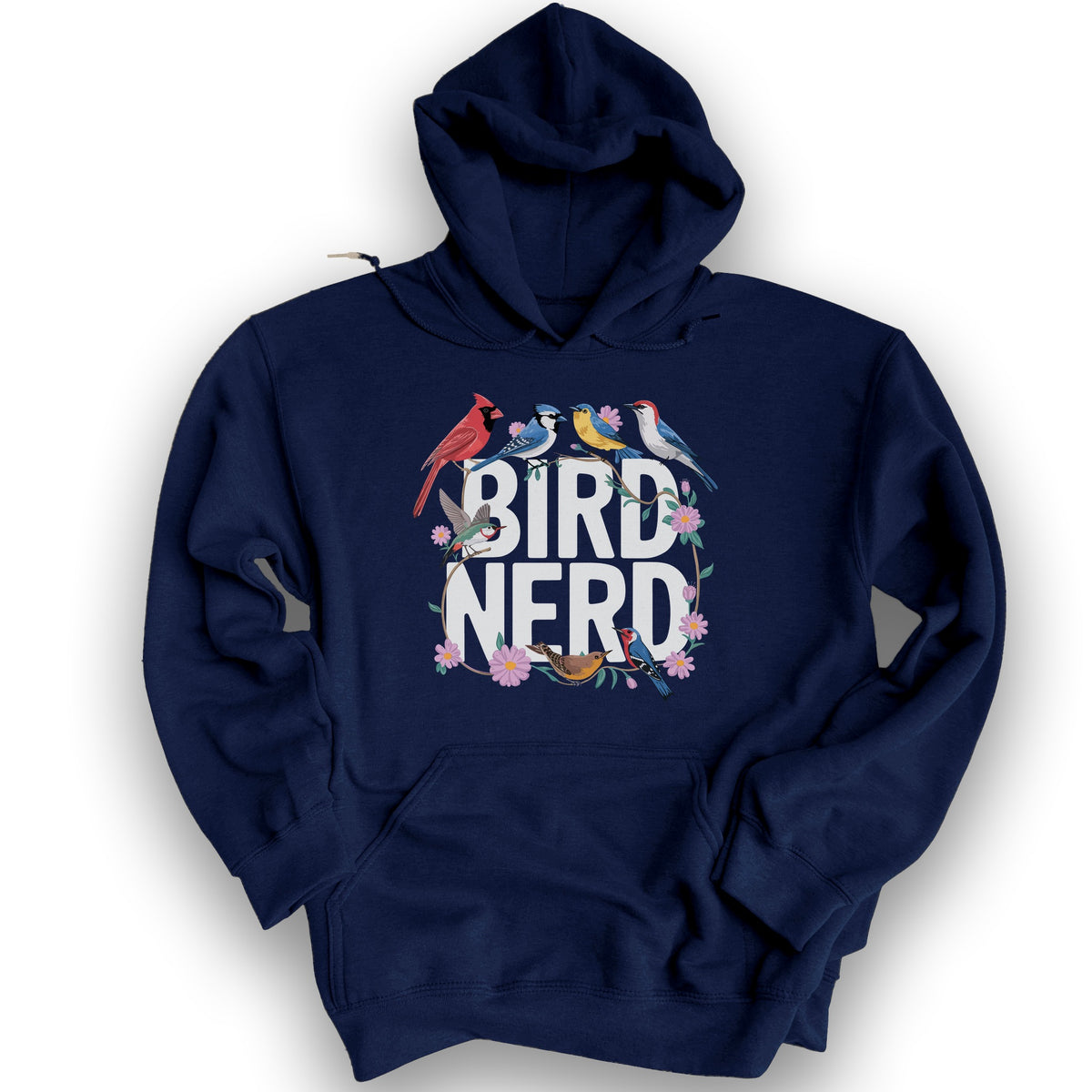 Bird Nerd "Flower Birds" Hoodie - Navy