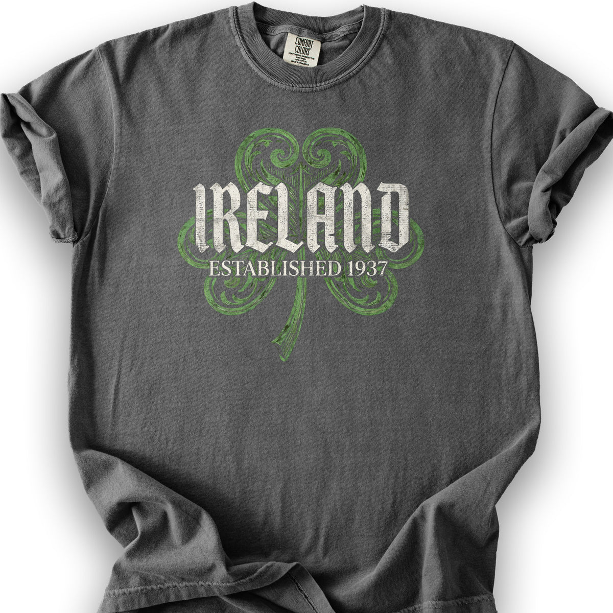 Ireland Gothic Shamrock T-shirt - Pepper
