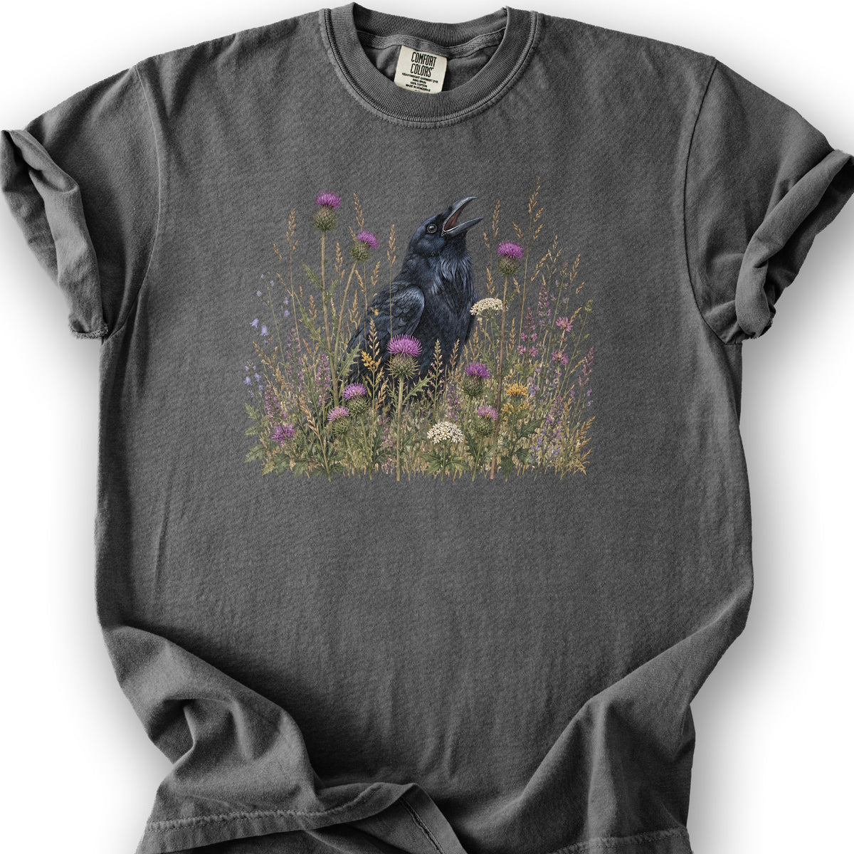 Botanical Raven T-Shirt - Pepper