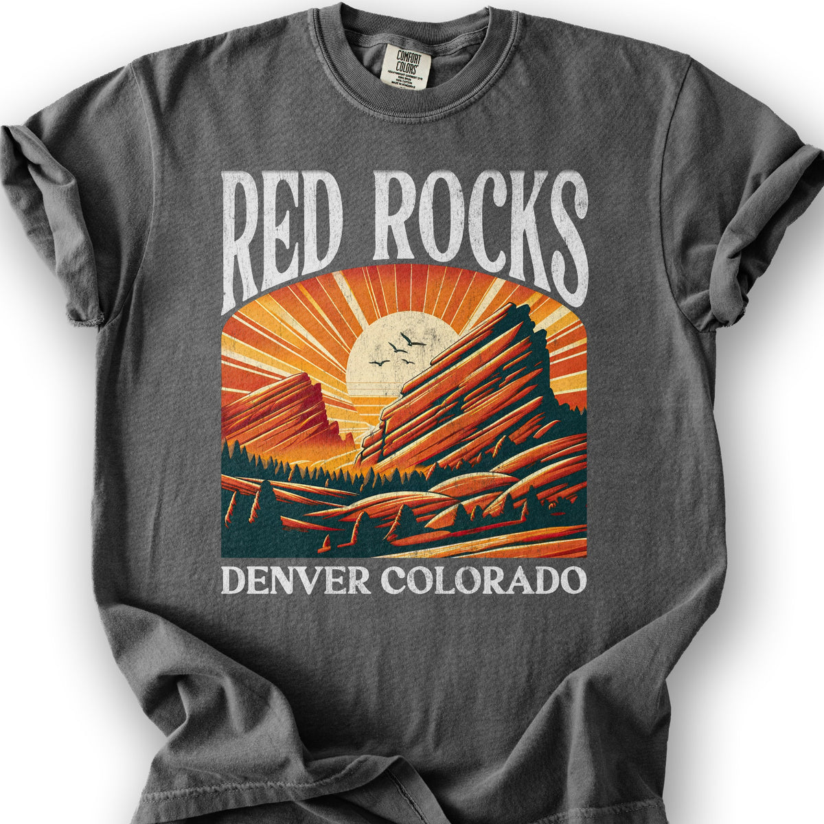 Red Rocks Colorado "Big and Bold" T-Shirt - Pepper