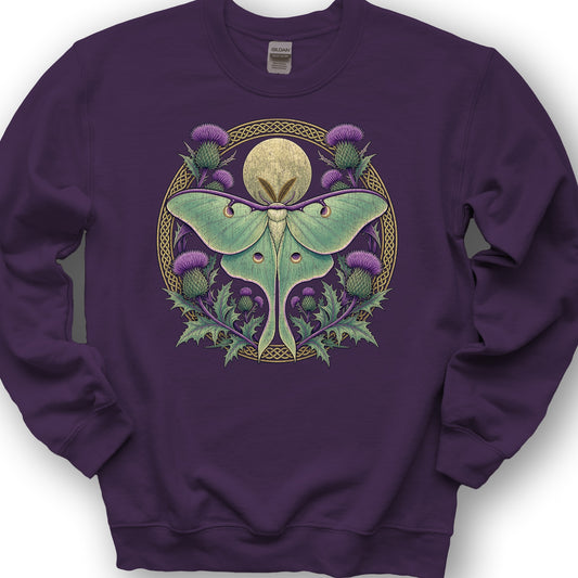 Thistle Luna Moth Sweatshirt - Purple