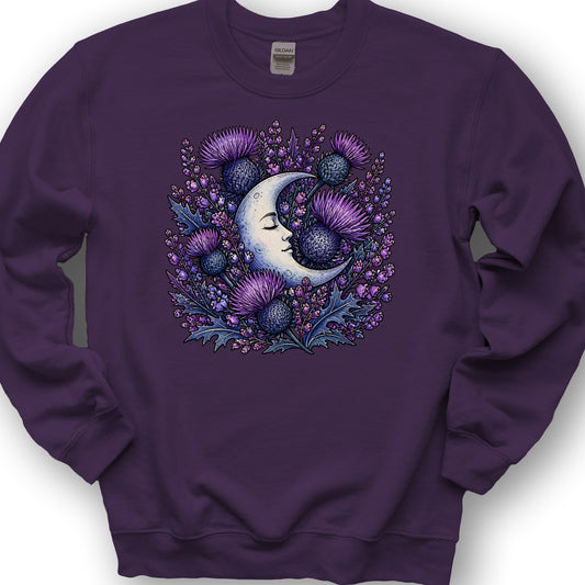 Botanical Moon Thistle Sweatshirt - Purple