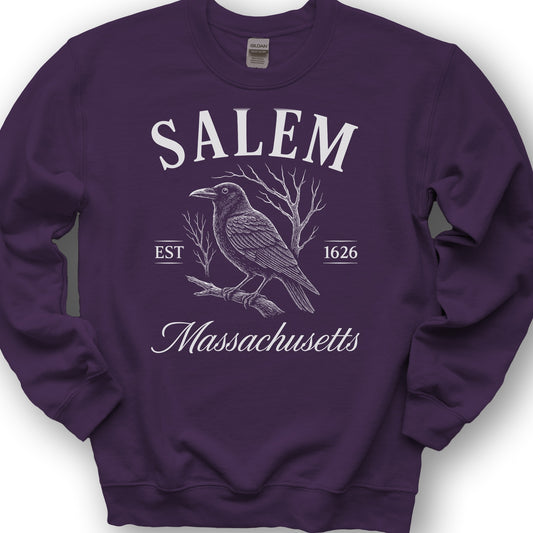Salem Massachusetts Raven Sweatshirt - Purple
