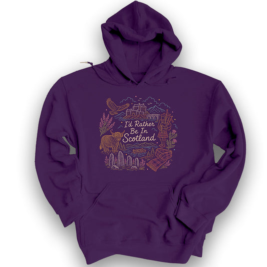 Rather Be In Scotland Hoodie - Purple