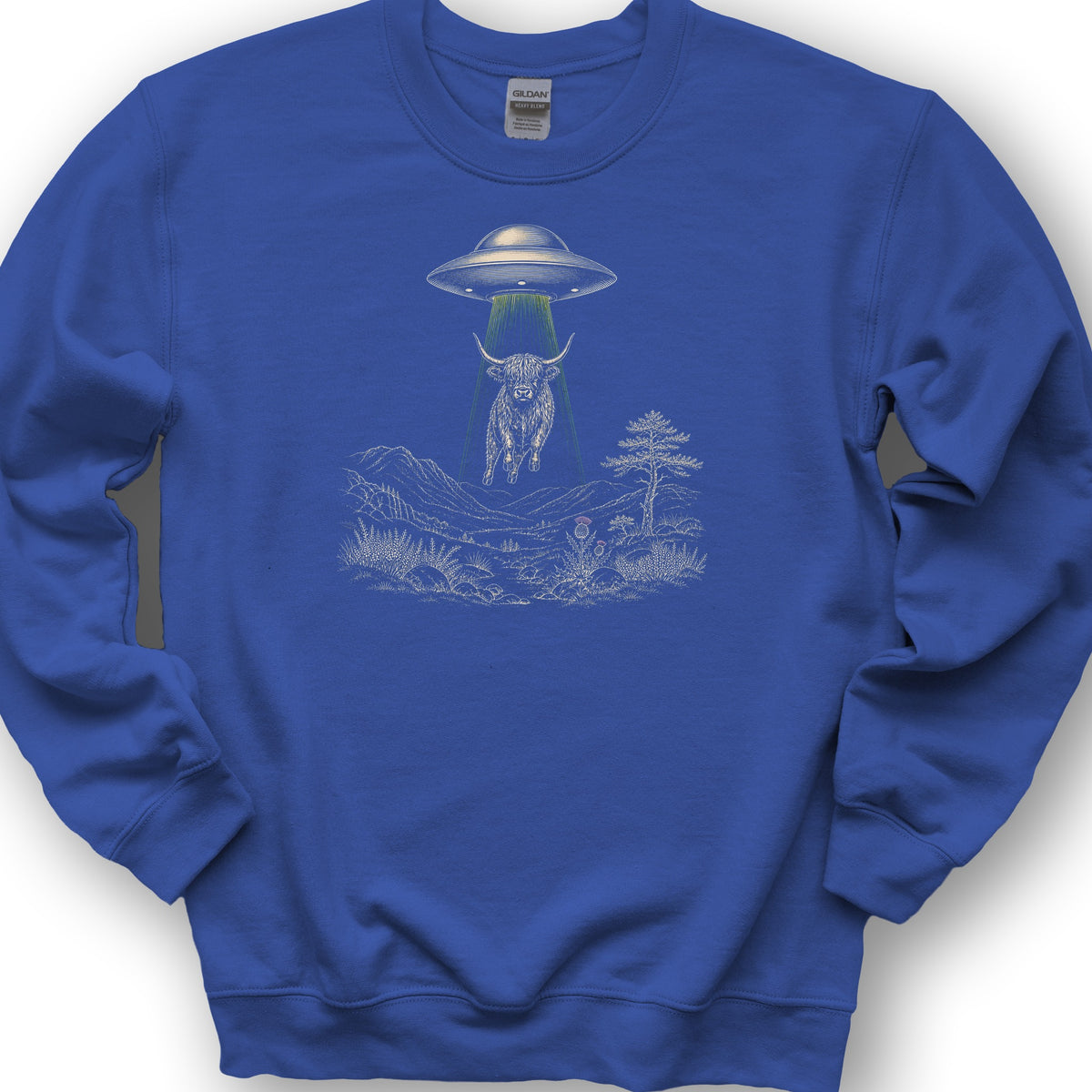 Highland Coo UFO Sweatshirt - Royal