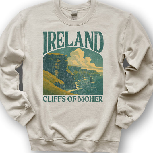 Ireland Cliffs of Moher "Big and Bold" Sweatshirt - Sand