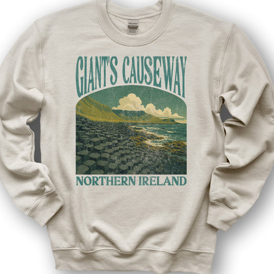 Giants Causeway Northern Ireland "Big and Bold" Sweatshirt - Sand