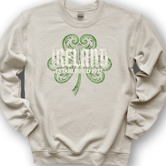 Ireland Gothic Shamrock Sweatshirt - Sand
