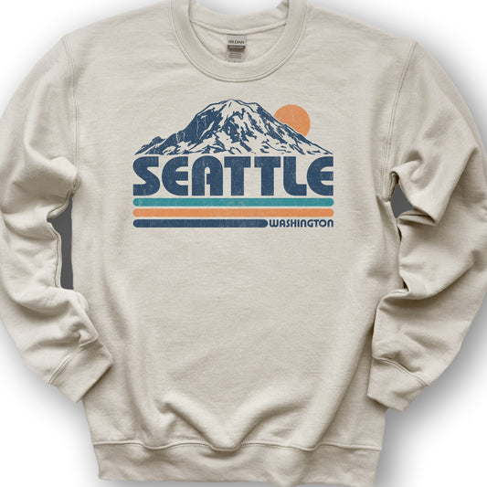 Seattle Retro Stripe Sweatshirt - Sand
