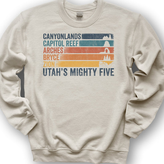 Utah's Mighty Five Stripes Sweatshirt - Sand
