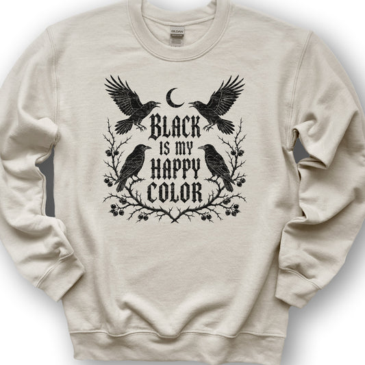 Crow Happy Color Sweatshirt - Sand