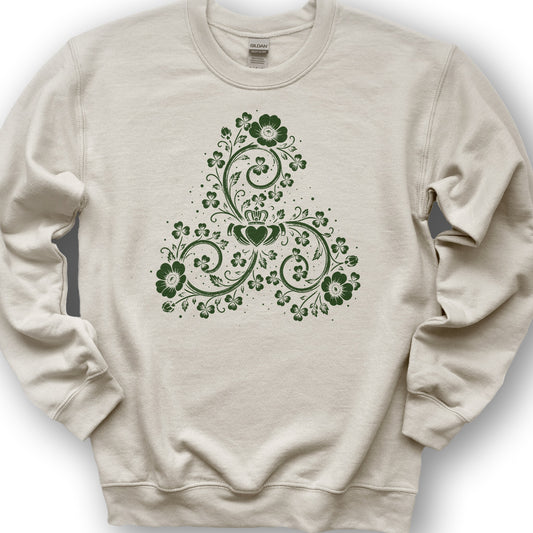 Triskele Shamrock Spiral Sweatshirt - Sand