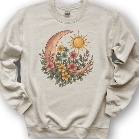 Shamrock Crescent Moon Sweatshirt - Sand