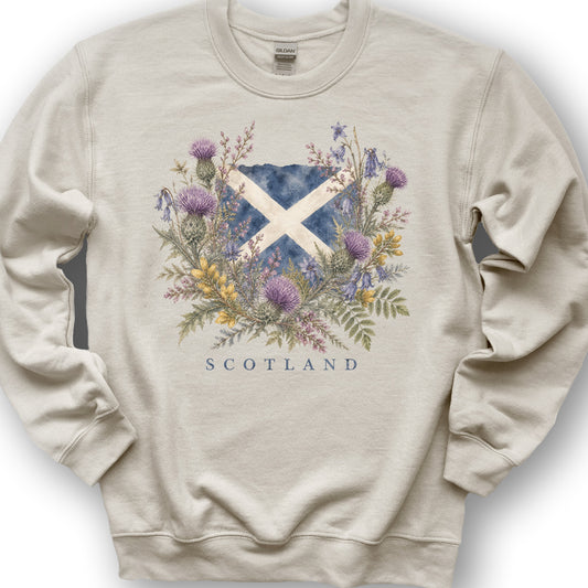 Botanical Scotland Flag Sweatshirt - Sand