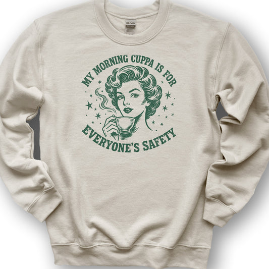 Morning Cuppa Safety Sweatshirt - Sand