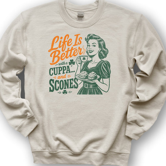 Cuppa Scones Sweatshirt - Sand
