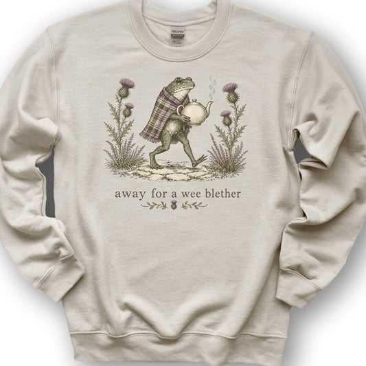 Wee Blether Frog Sweatshirt - Sand