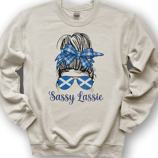 Scottish Sassy Lassy Sweatshirt - Sand