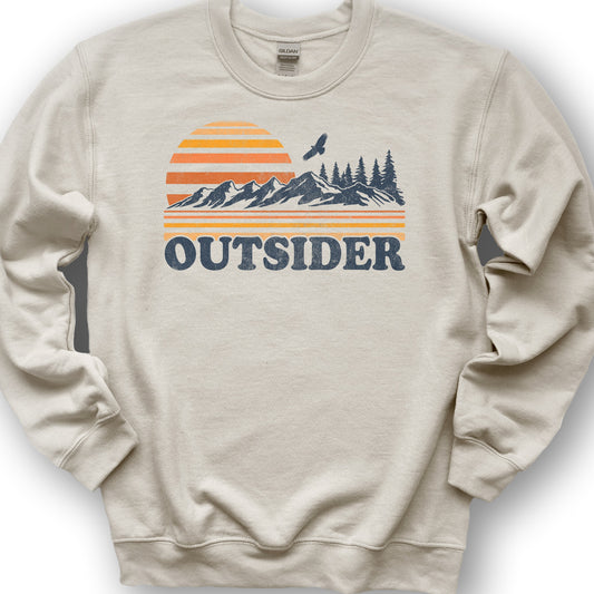 Outsider Vintage Mountains Sweatshirt - Sand